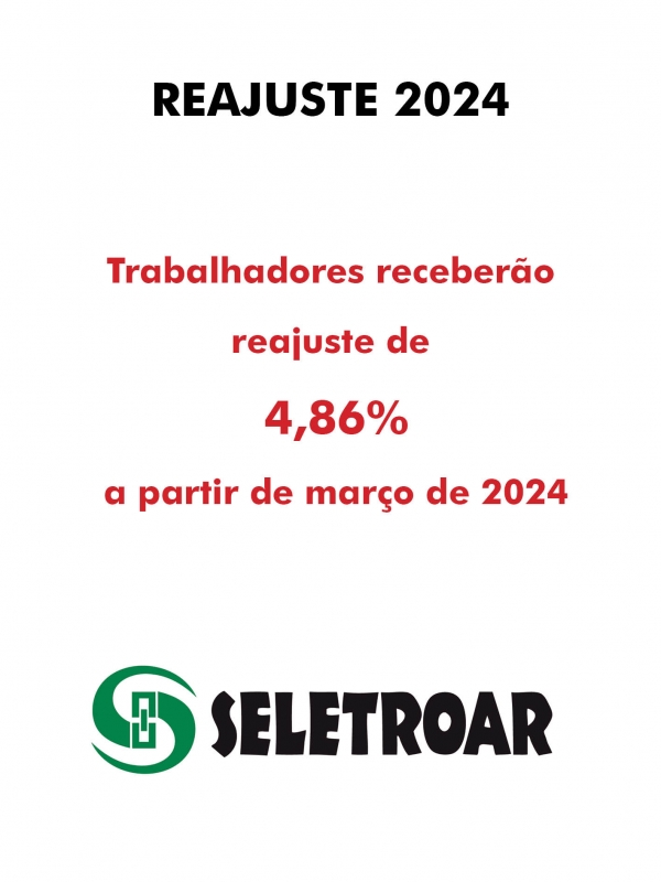 Reajuste é de 4,86%